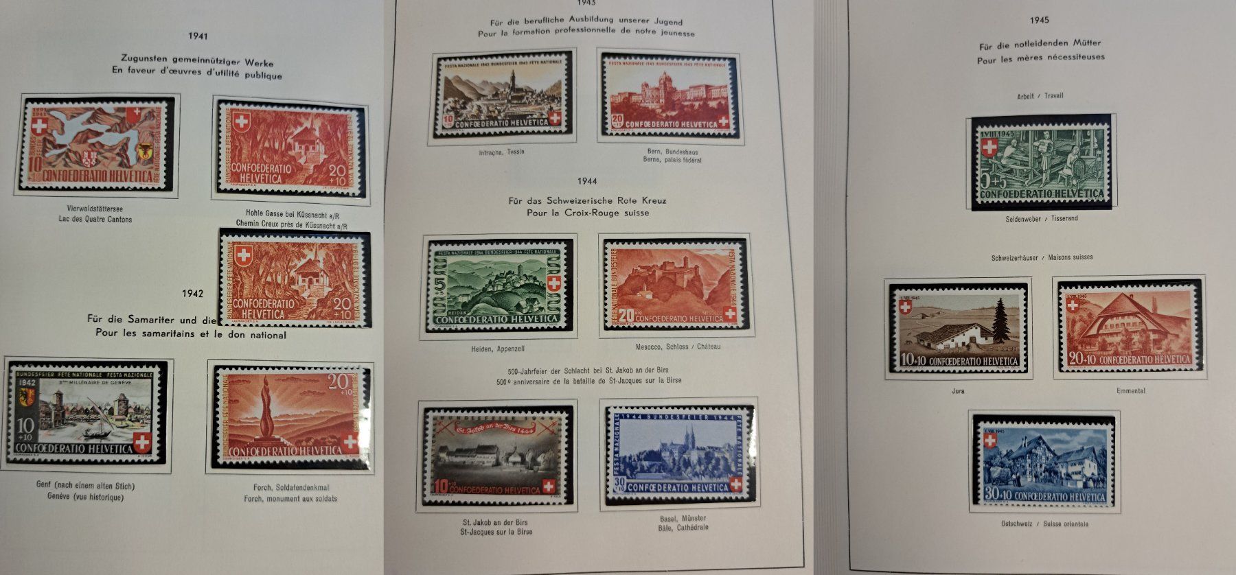 Tutti i francobolli: Pro Patria Briefmarken Lot ab 1938, postfrisch – Usato da Münchwilen AG venduto da Nesar 1