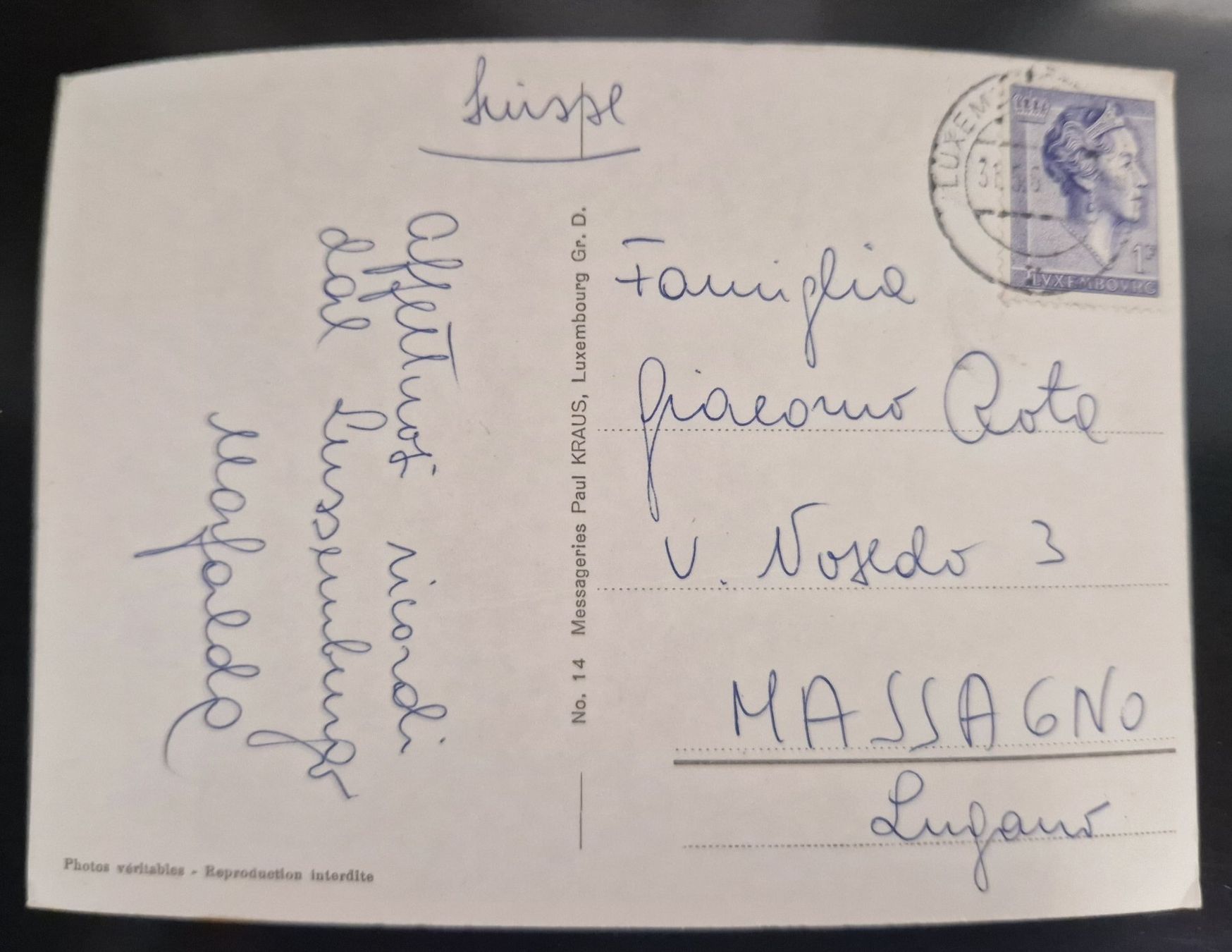 Cartoline postali: Luxembourg 1961 – Usato da Melchnau venduto da Arthurius 1
