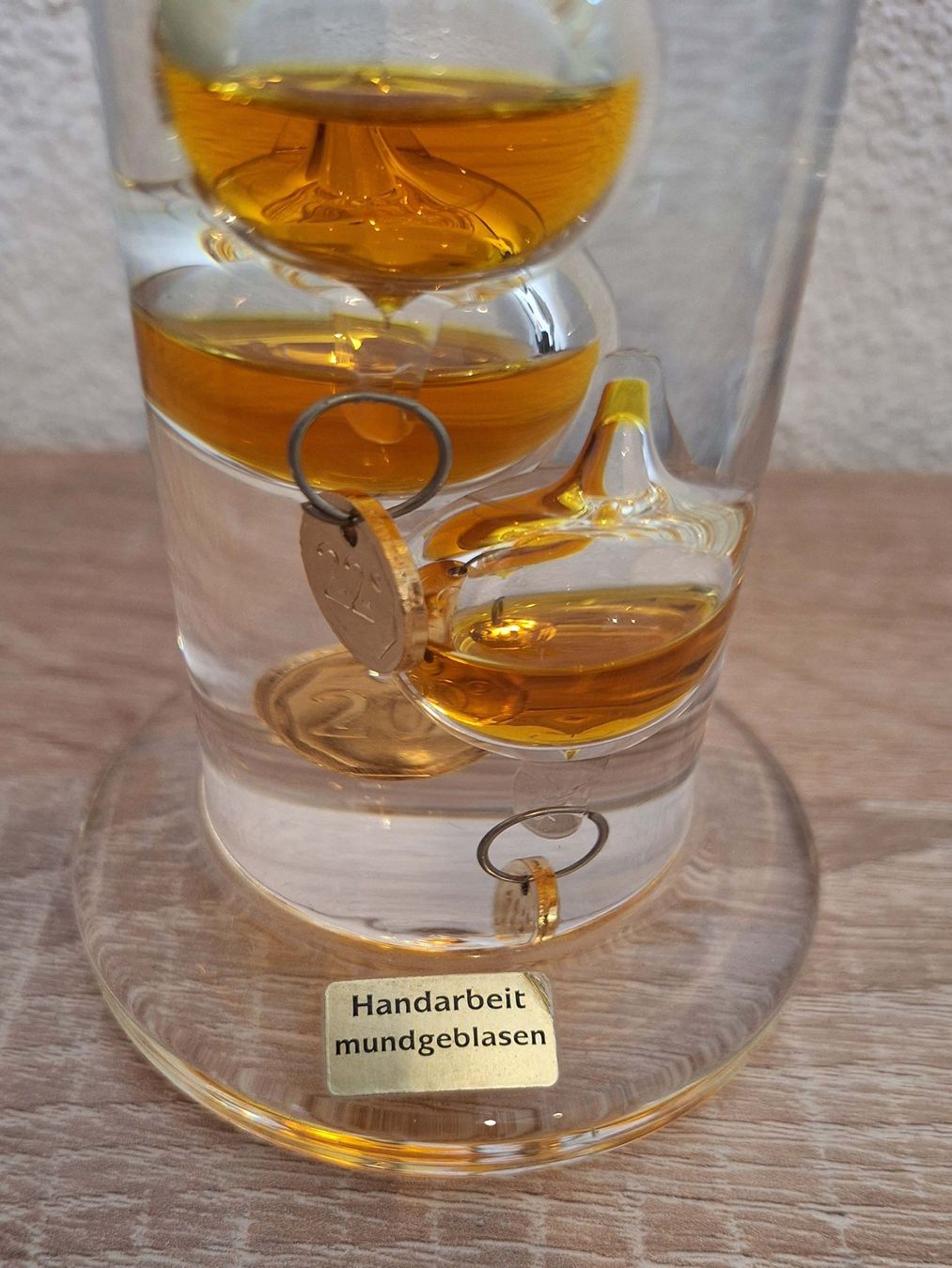 Altro per la casa: GALILEO Glas-Thermometer mit 5 Kugeln cognac – Nuovo (secondo la descrizione) da Niederrohrdorf venduto da Papillon_47 2