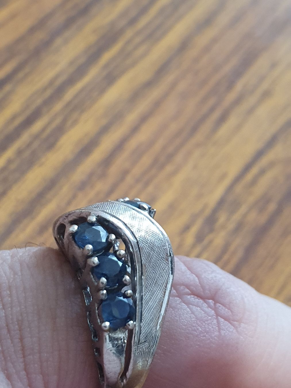 Anelli: Stilvoller 1970/80er 925er Silber Saphir-Ring – Usato da Wohlen AG venduto da palmsprings 4