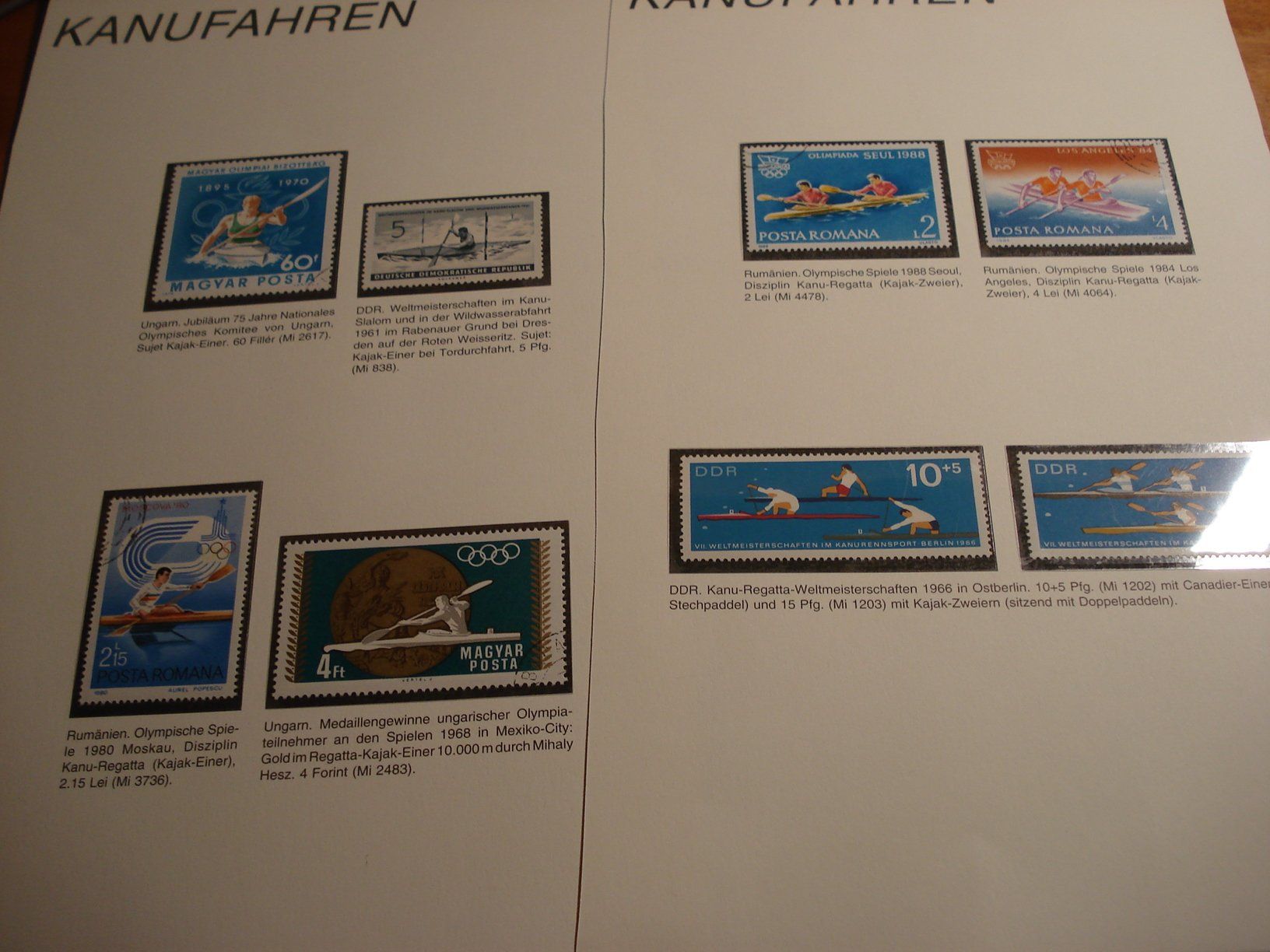 Alle Briefmarken: Lot Marken Thema Kanufahren – Gebraucht aus Niederwil AG von morostahu