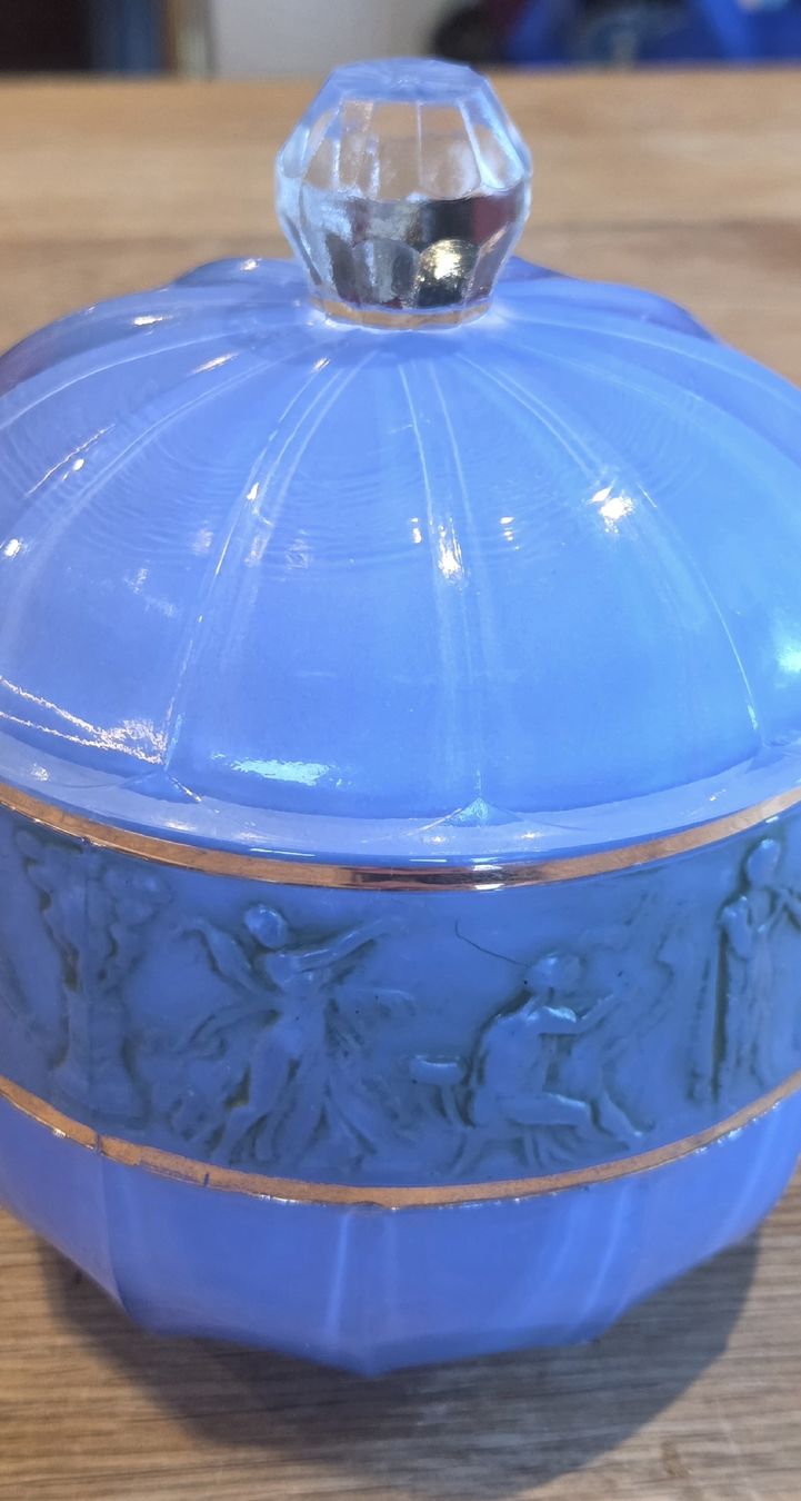 Zuccheriere: Art Déco Deckeldose Blau – Usato da Rehetobel venduto da hobirot01 7