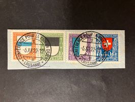 1922, Kat. 21-24, Serie auf Briefstück m. Sonderstempel