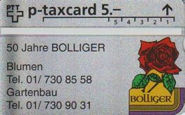 PTT p-taxcard 5.-  50 Jahre BOLLIGER Blumen Gartenbau