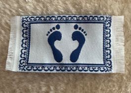 Fussmatte Badezimmer weiss blau  Puppenhaus
