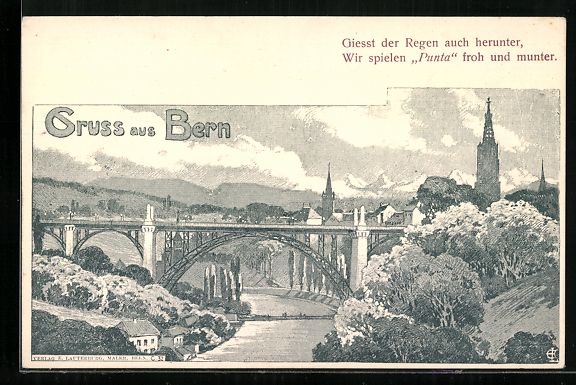 Ansichtskarten: AK Bern, Brücke mit Ortspartie – Gebraucht aus Berlin von bartko-reher