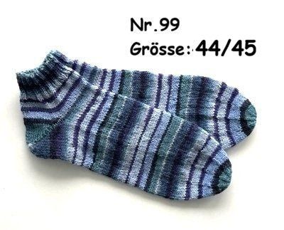 Socken: Sneaker - Socken handgestrickt  Gr.44/45  Nr.99 – Neu und originalverpackt aus Täuffelen von wollness