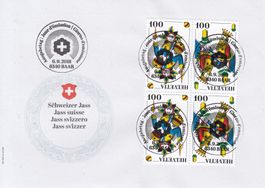 1695-1698 2 FDC Scweizer Jass, Vollstempel
