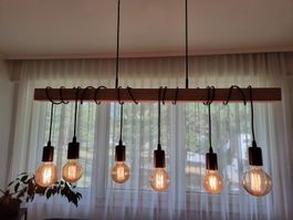 Hängeleuchte von Eglo Holz mit 6 Lampenfassungen E27