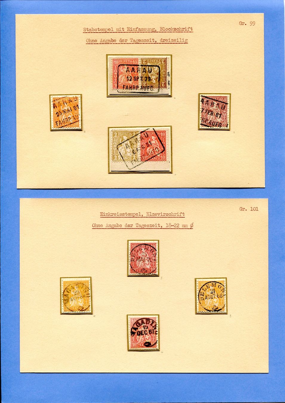 Timbri: Stabstempel mit Einfassung Gr. 99 und 101 – Usato da Maggia venduto da philtrade
