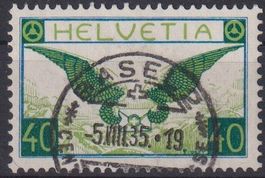 TOP Flugpost F15z☉, geriffeltes Papier, SBK 110.-+++