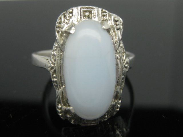 Antik Ring echt Silber hellblauer Stein Gr. 56 (Gebraucht) in ...