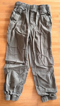 Hose - Cargo Jogger H&M Oliv Gr. 128 - mit Gummizug-Bund
