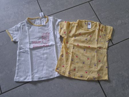 2 Prinzessin T-Shirts Gr. 80 Sommer-Look, NEU