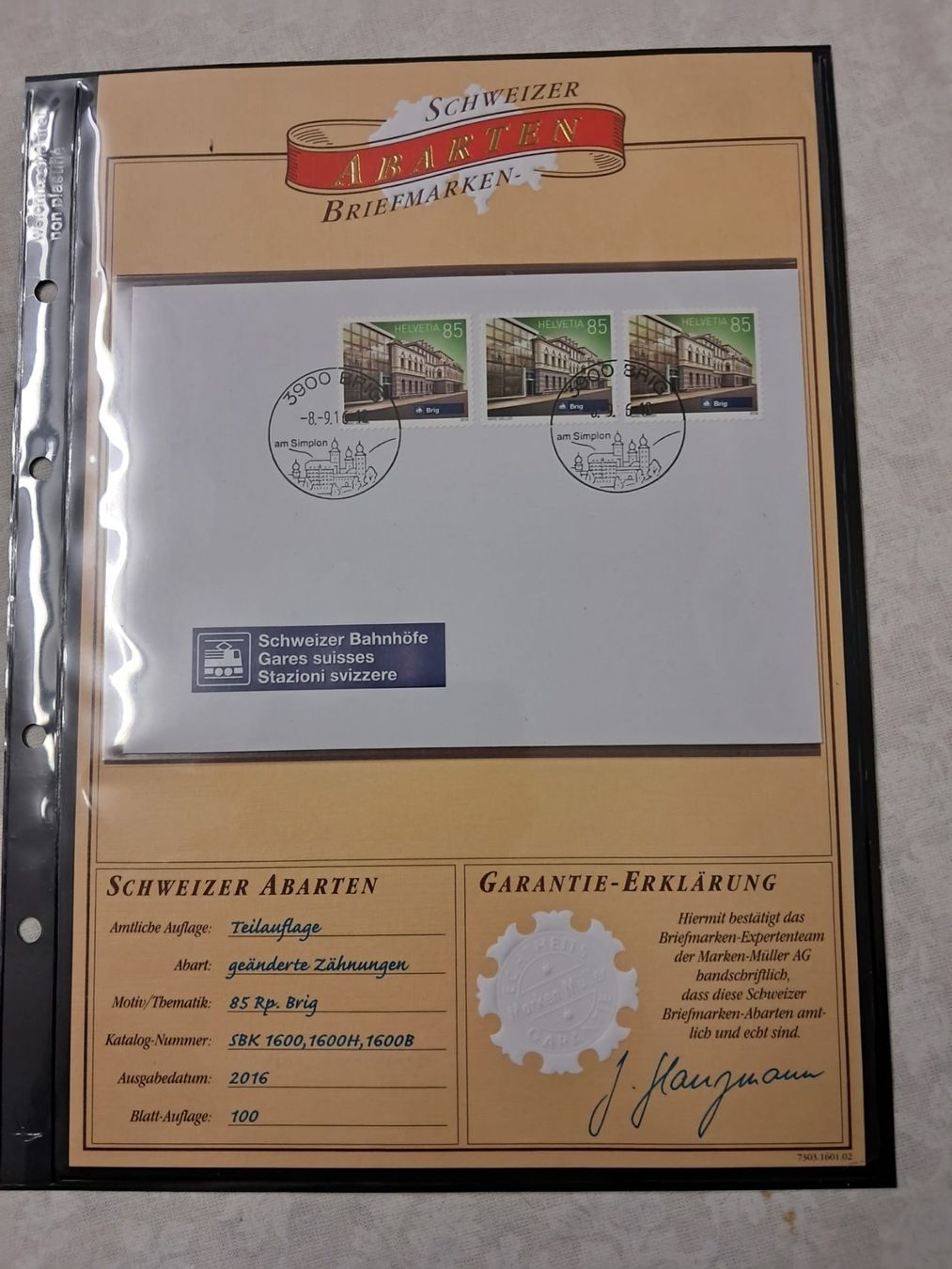 Alle Briefmarken: 3 FDC Abarten 837B, 1462-63 und 1601 – Gebraucht aus Lengwil von Brumar0 1