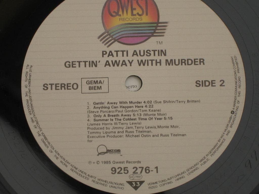 Schallplatten: LP - PATTI AUSTIN - GETTIN' AWAY WITH MURDER – Gebraucht aus Steckborn von Quo7 2