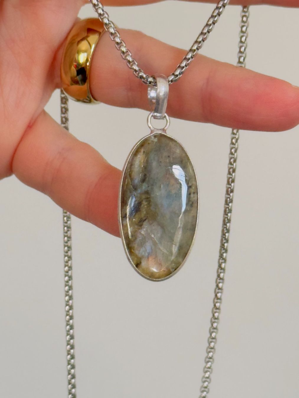 Catenine: Fashionable labradorite necklace – Nuovo e nell'imballaggio originale da Genève venduto da AGBERG 6