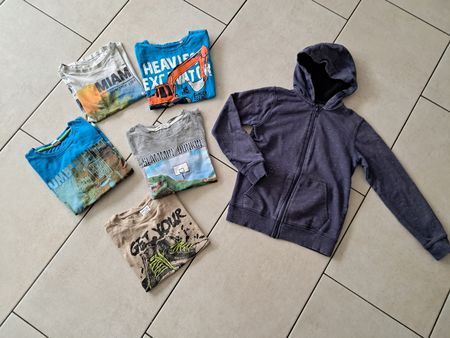 Sommer-Set für Jungs, Jäckli + T-Shirt, Gr. 134/140