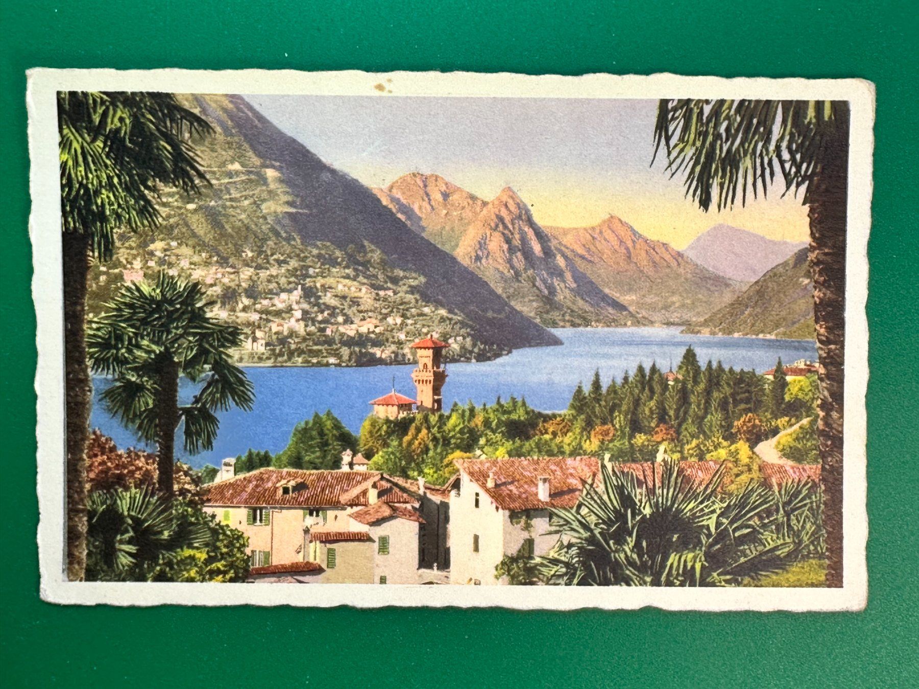 Cartoline postali: Lugano-Paradiso e sfondo di Porlezza – Usato da Steg VS venduto da _vinci_
