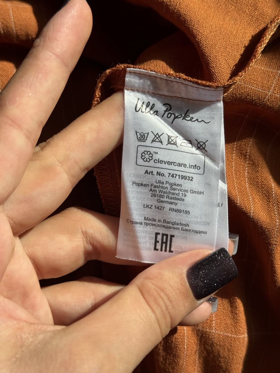 Ulla Popken Camicette: Bluse Ulla Popken kariert orange Grösse 50/52 – Usato da Turbenthal venduto da elizameise 4