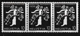 SUISSE 1939 Exposition Nationale bande de 3 N° Z26a **