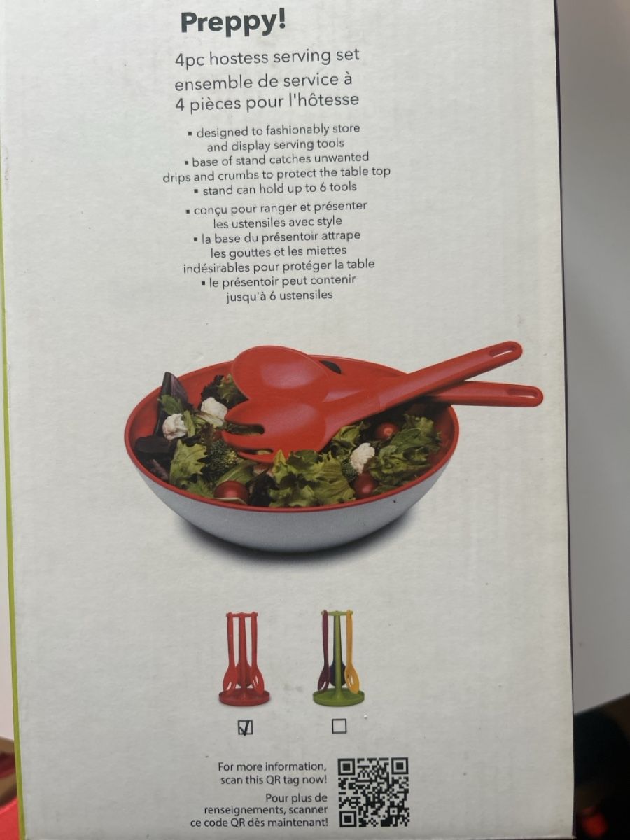 Set di posate: Red Salad Servers Set with Stand - Perfect for Summer BBQs – Nuovo e nell'imballaggio originale da Marly venduto da redinaber 3