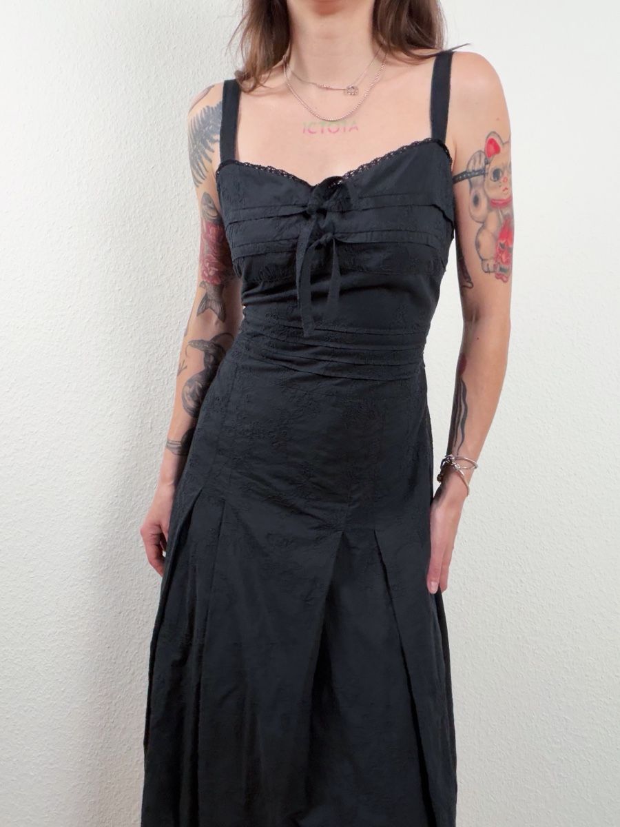 Vestiti: black summer cotton midi dress  – Usato da Knonau venduto da Grapesvintage 1