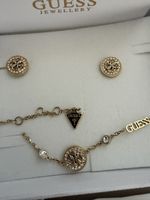 Guess Schmuckset Goldfarben mit Steinen Neuwertig