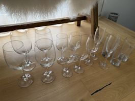 Gläser Set - Rotwein, Weisswein, Champagner