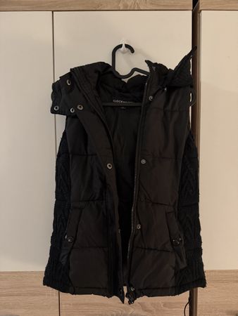 Black Padded Gilet with cotton back - Size S