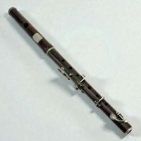 Flûte piccolo militaire ancienne bois foncé et argent 1860s