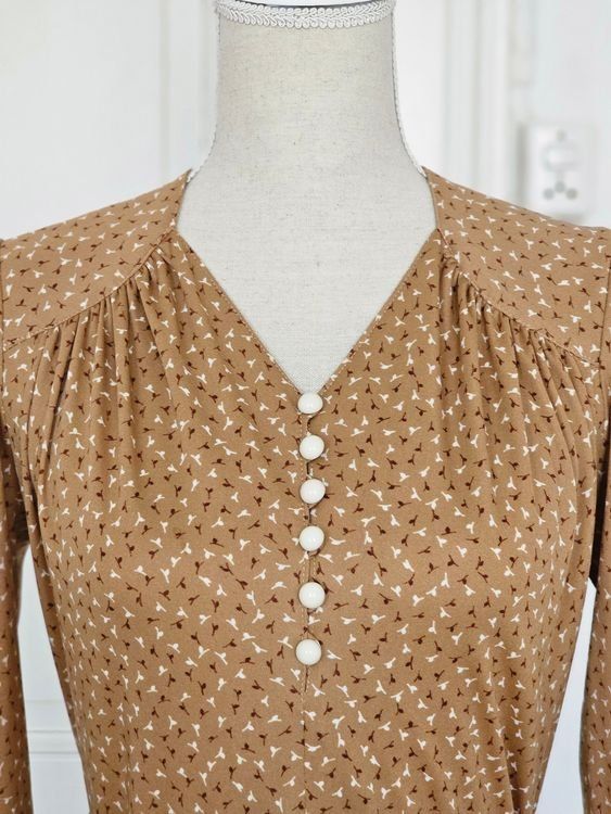 Vestiti: Vintage Kleid, Braun, Muster, Gr. 38/M – Usato da Ried-Brig venduto da Zzyzx 1
