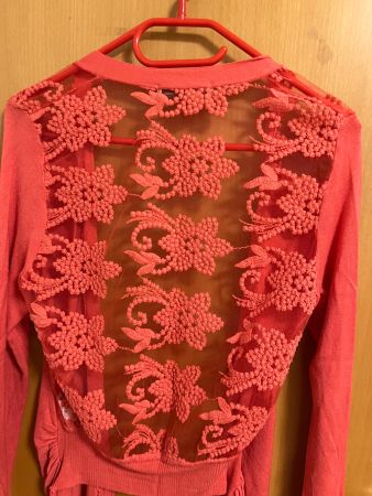 Jolie veste Lily Fashion corail, dentelle🌸 Taille S/M