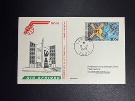 Air Afrique Erstflugbrief Lomé-Genf 1979