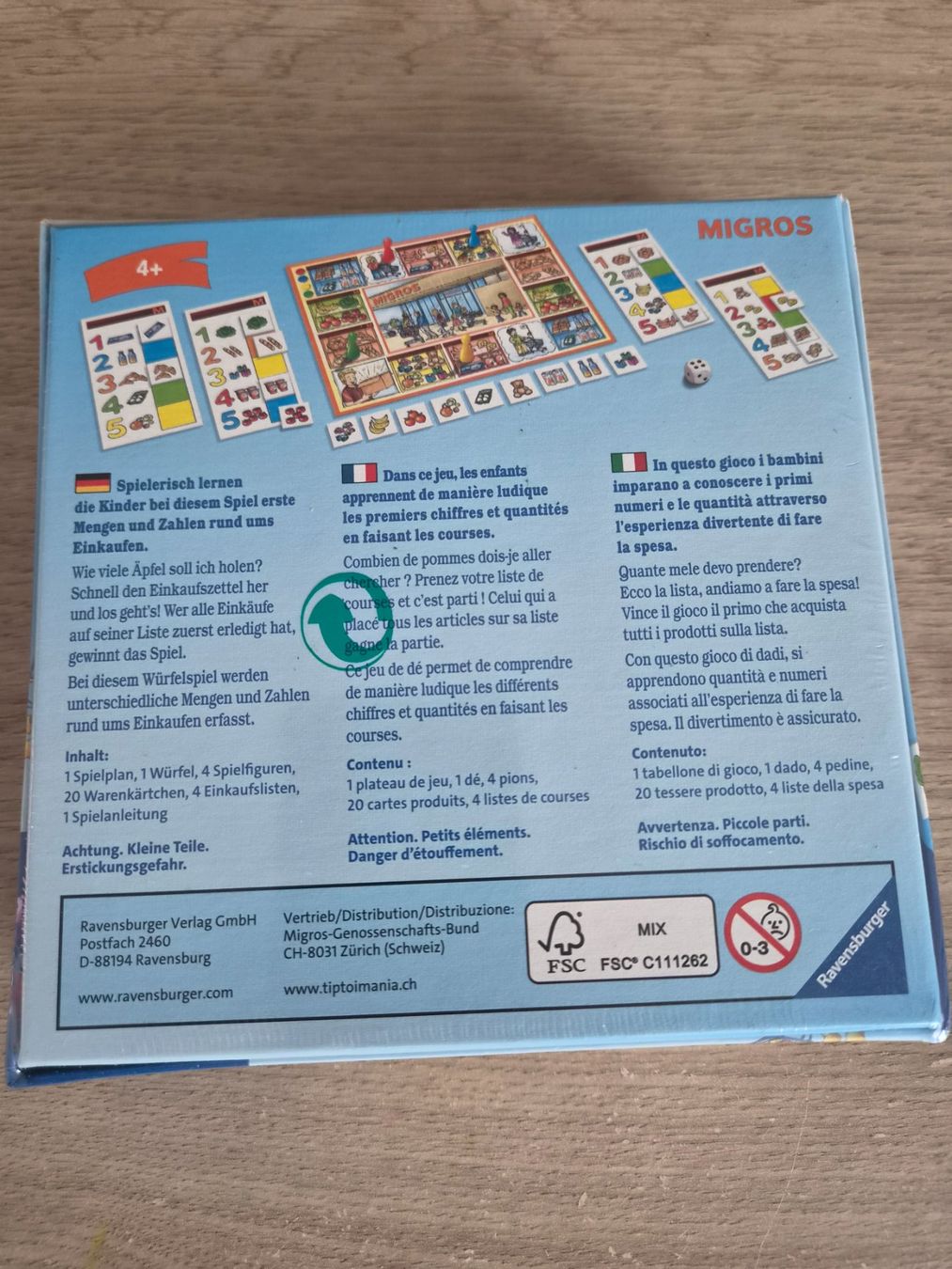 Ravensburger Giochi: Jeu Migros de la marque Ravensburger – Nuovo e nell'imballaggio originale da Marly venduto da Mumu1723 1