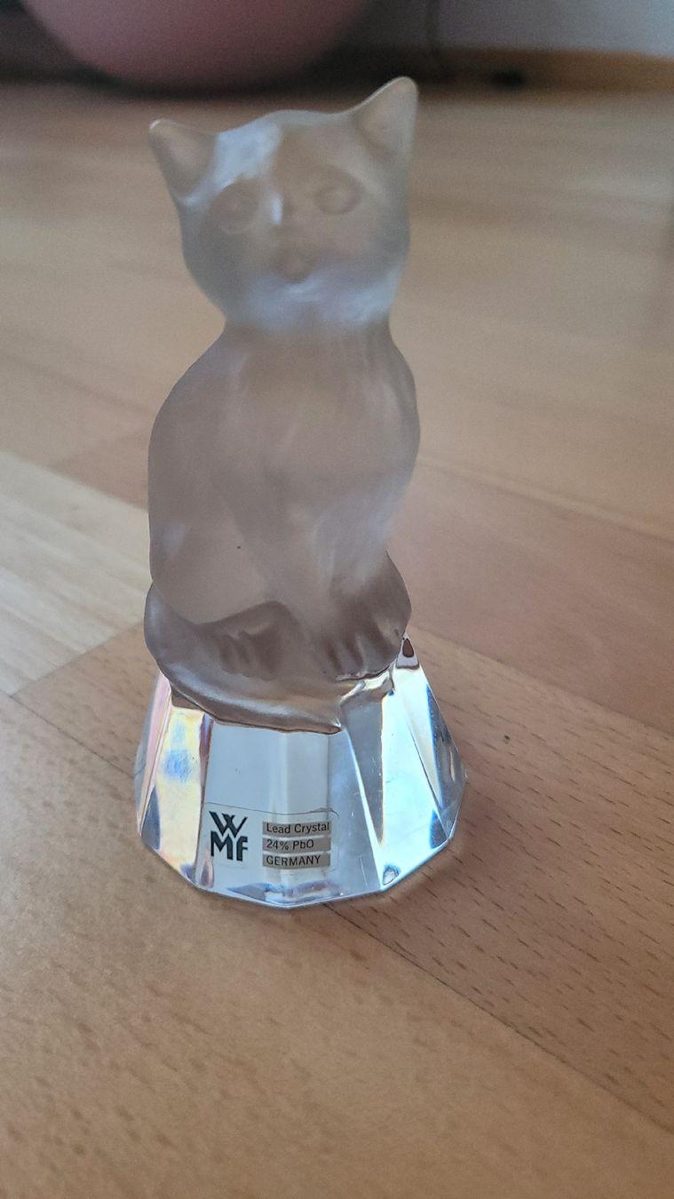 Figuren: WMf Glas Katze mattiert Bleikristall – Gebraucht aus Horgenberg von Klatschmohnmaria 1