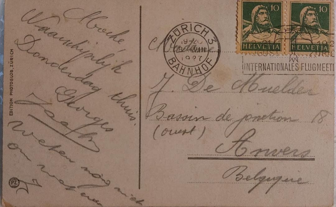 Cartoline postali: ZÜRICH  -  Tonhalle - 1927 – Usato da Delémont venduto da Domdom1 1
