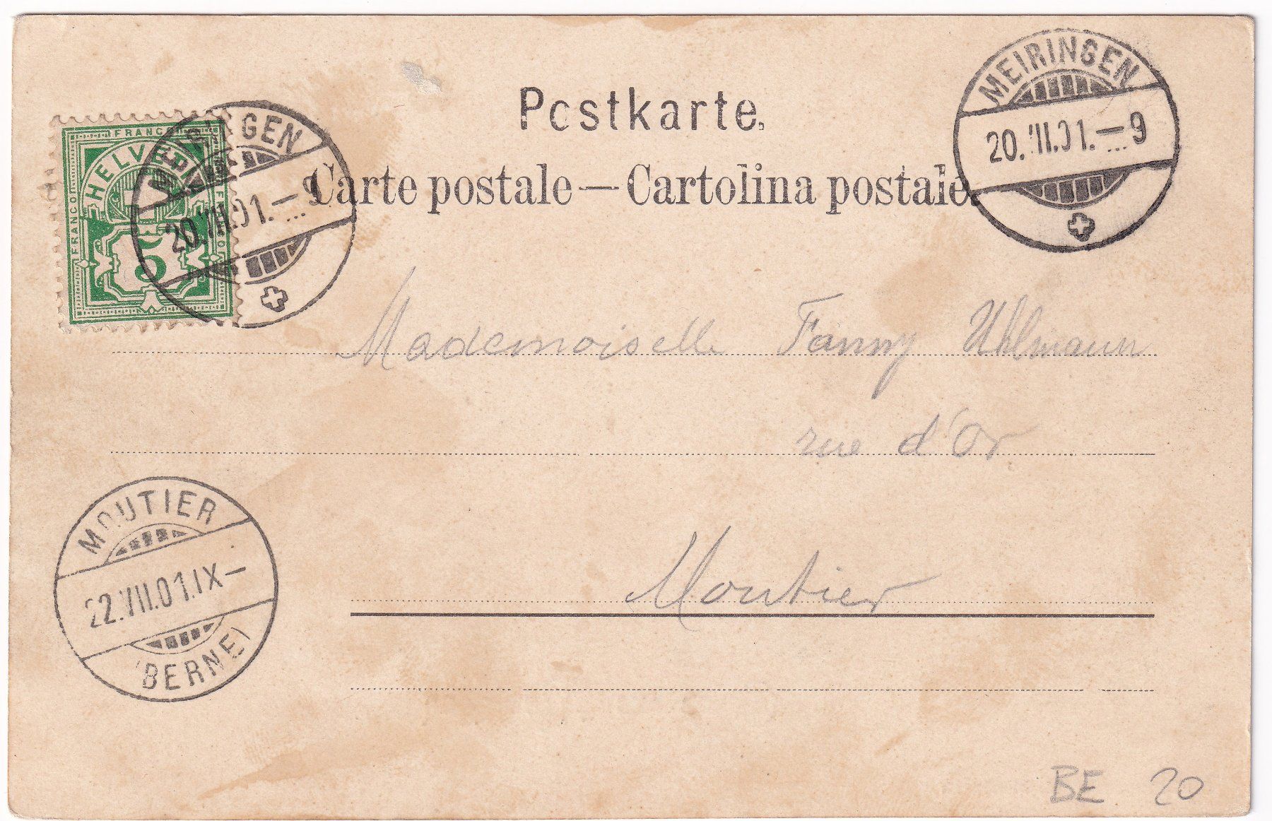 Cartoline postali: Gruss aus Meiringen 1901 – Usato da Cormoret venduto da Pascalll2001 3