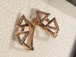 Ohrringe in Gold 18K, rosé, Brillianten
