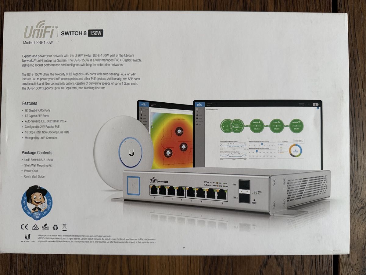 Ubiquiti Hub & Switch: Ubiquiti UniFi Switch 8 150W Managed PoE Switch – Usato da Luzern venduto da Roeschuko 3