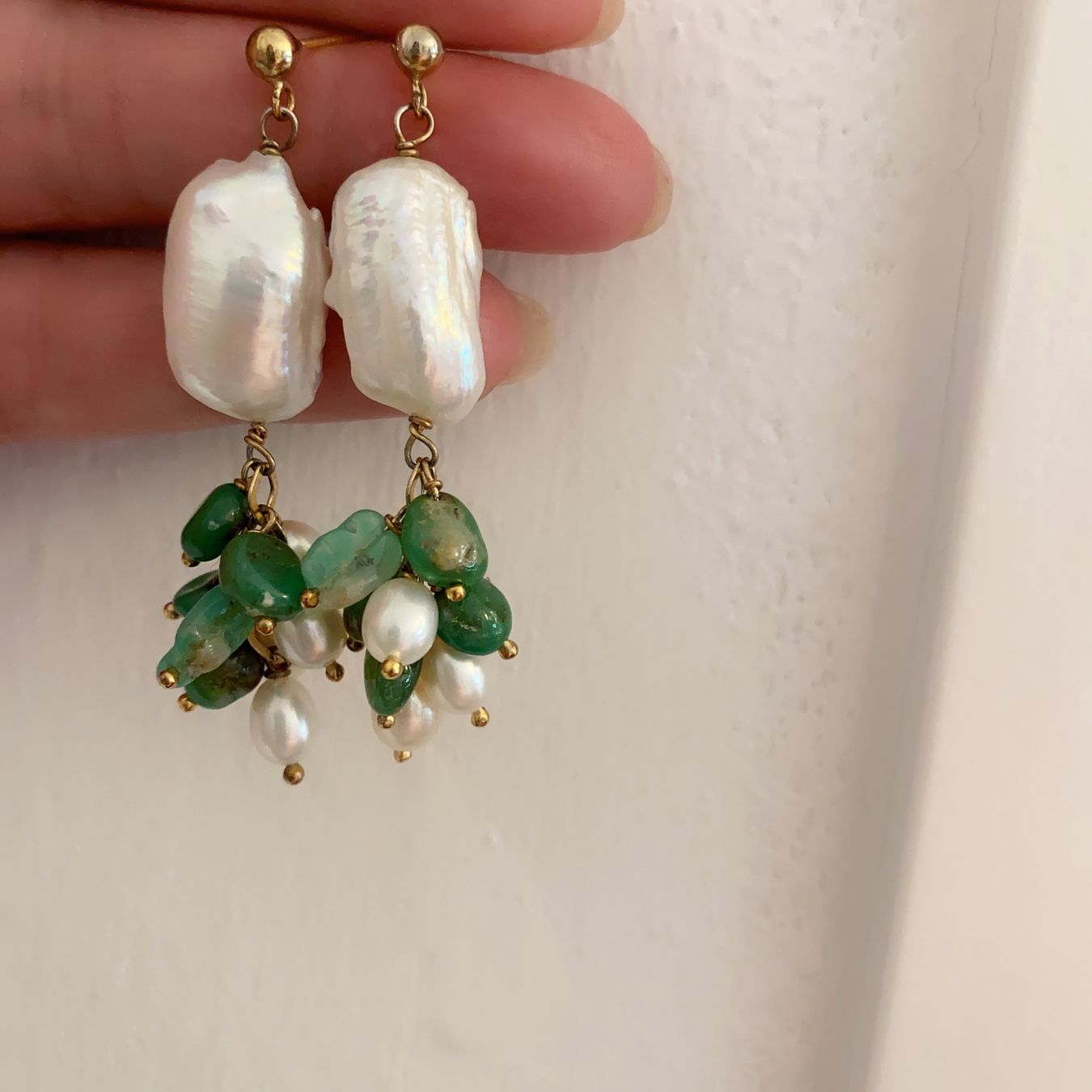 Ohrringe & -stecker: Ohrringe mit süßwasserperlen und Agate – Gebraucht aus Luzern von Sommer_26 1