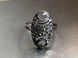 Silberring Markasiten (57) Jugendstil Art Deco Vin
