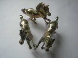 3er Set Pferdefiguren, Vintage Metall, zum Schnäppchenpreis