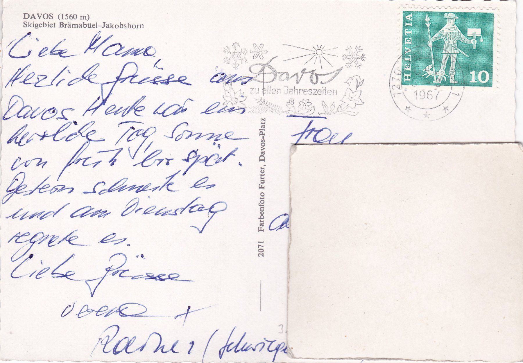 Cartes postales: Davos Skigebiet 1967 – D'occasion à Herisau par Lisegrat2008 1