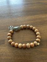Schönes Boho Holzperlen-Armband mit Lebensbaum & Naturstein