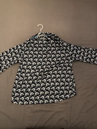 Camicia Zara fantasia bianco e nero, taglia L, ottima