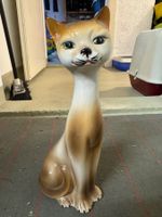 VINTAGE Keramik Siam Langhals Figur Katze