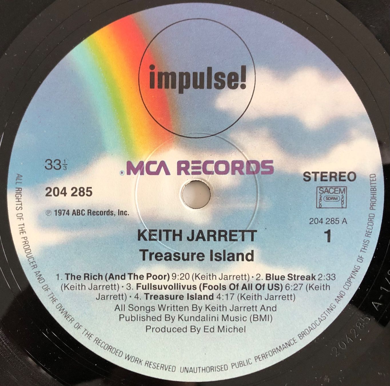 Dischi in vinile: KEITH JARRETT - TREASURE ISLAND – Usato da Poliez-Pittet venduto da Newtown-Records 2