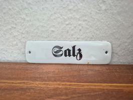 Emailschild Salz Küche Gewürze Kräuter Retro Emaille Schild