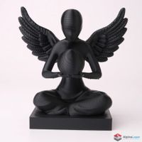 Guardian Angel Sculpture – Modern Spiritual Art - 3D Printed